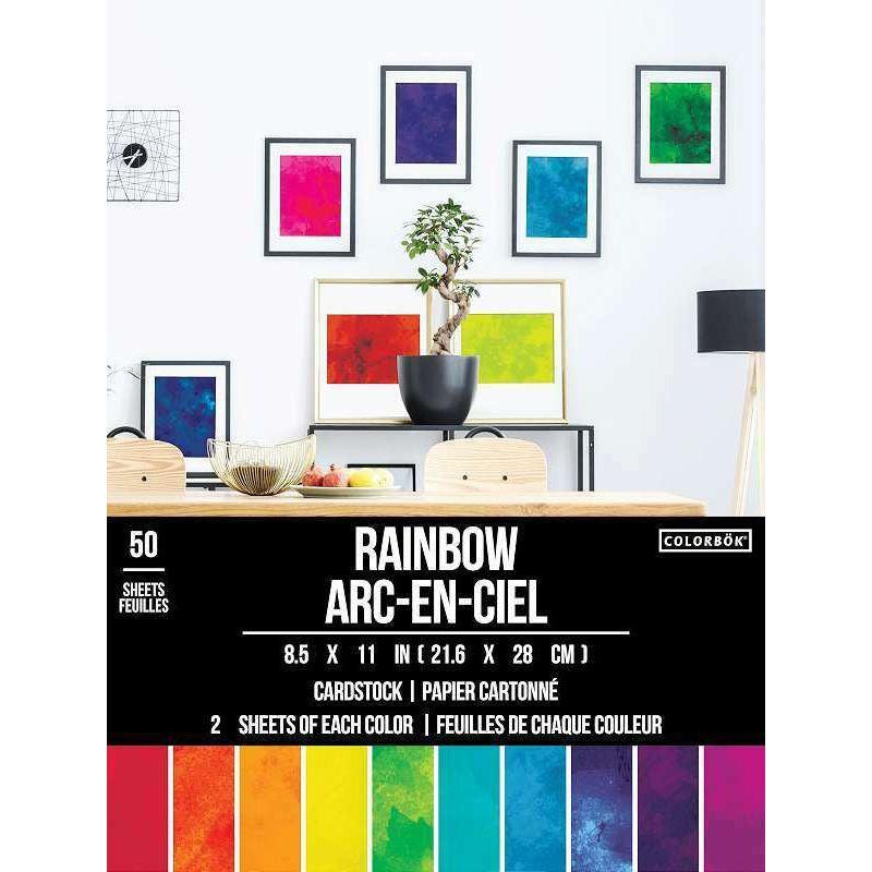 WATERCOLOR RAINBOW PAPER PAD CARDSTOCK 8.5X11 50PG