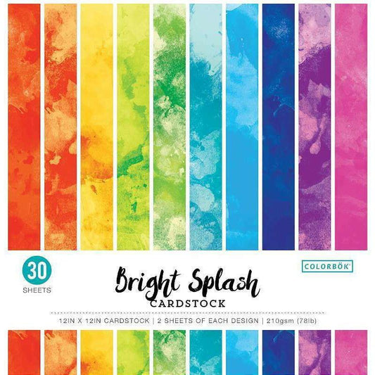 BRIGHT SPLASH WATERCOLOR CARDSTOCK PAPER PAD 12X12
