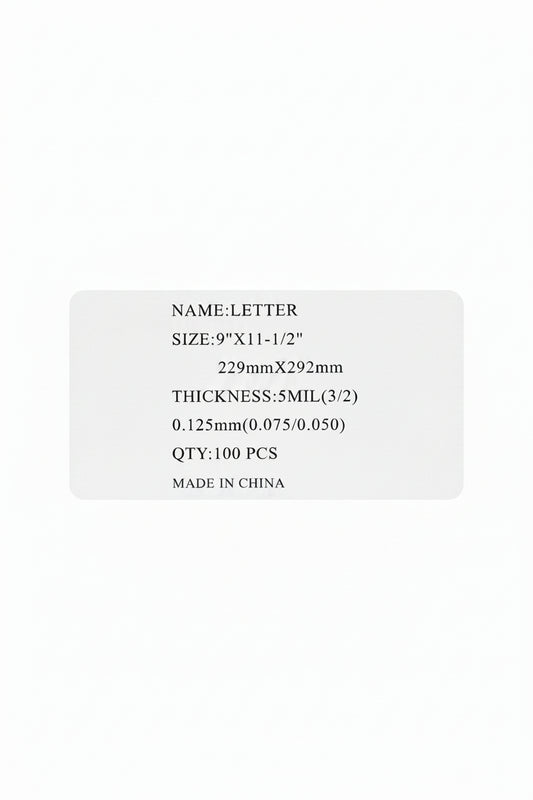 LAMINATING POUCH 5ML 9" X 11-1/2" 100 PC