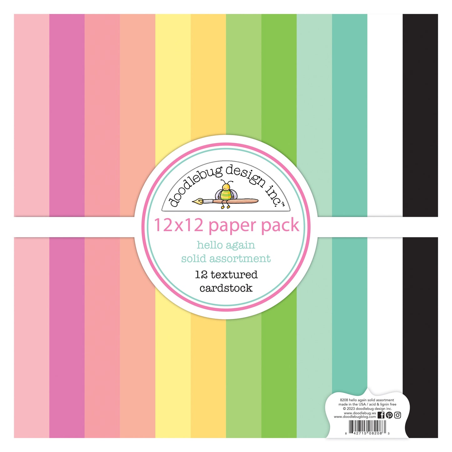 Hello Agai | Doodlebug Textured Double-Sided Cardstock | 12"X12"