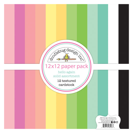 Hello Agai | Doodlebug Textured Double-Sided Cardstock | 12"X12"