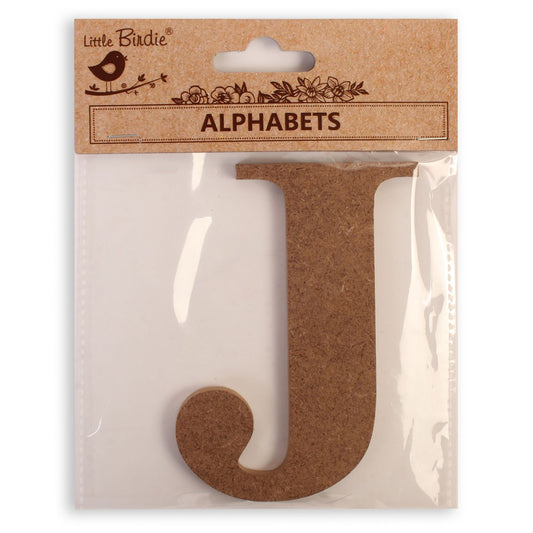 J Little Birdie MDF Alphabets Upper Case | 4" | 1Pkg
