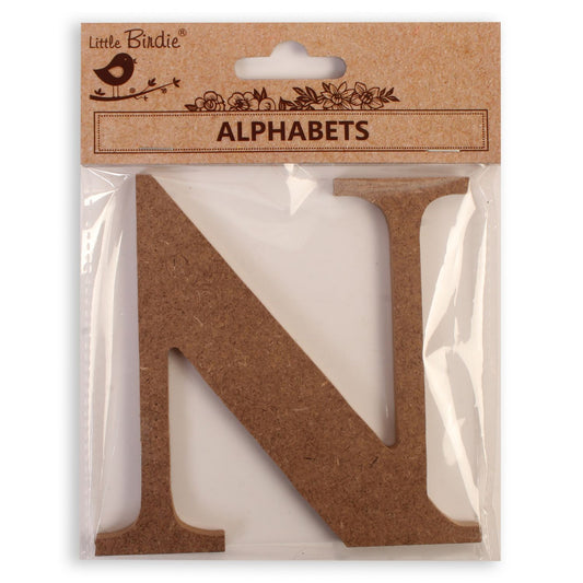 N Little Birdie MDF Alphabets Upper Case | 4" | 1Pkg