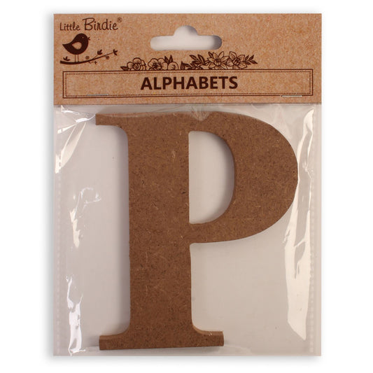 P Little Birdie MDF Alphabets Upper Case | 4" | 1Pkg