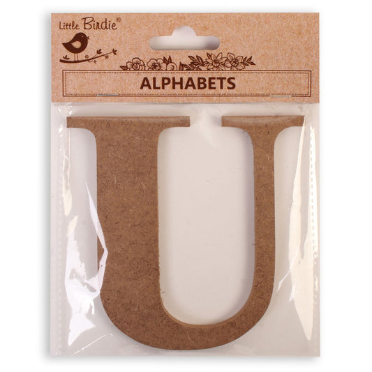 U Little Birdie MDF Alphabets Upper Case | 4" | 1Pkg