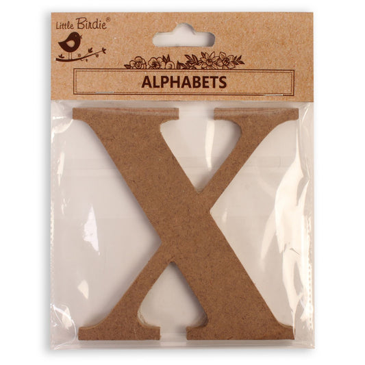 X Little Birdie MDF Alphabets Upper Case | 4" | 1Pkg