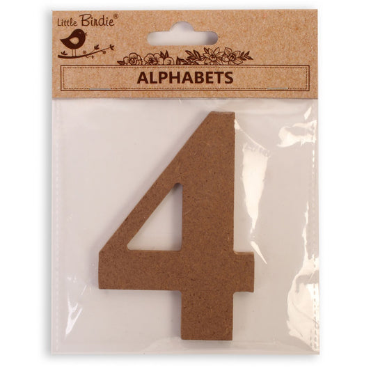 4 Little Birdie MDF Number | 4" | 1Pkg