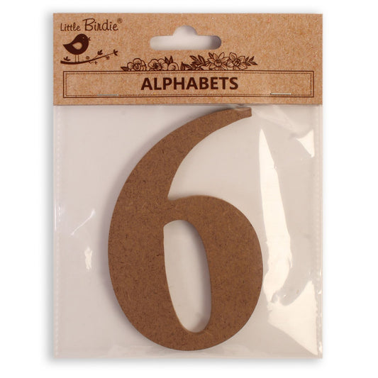 6 Little Birdie MDF Number | 4" | 1Pkg
