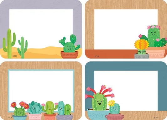HAPPY CACTUS CREW NAME TAGS/LABELS - MULTI-PACK