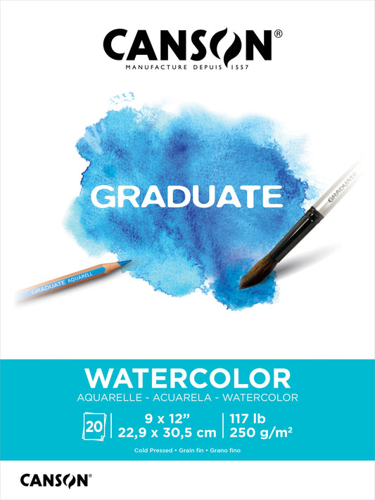 Canson Graduate Series Watercolor Pad | 9"X12" | 20 Sheets
