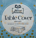 Rectangle Blue Table Cover with gold dots