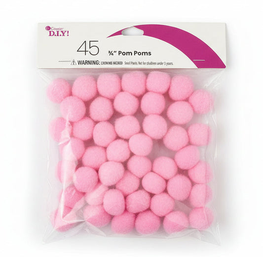 Cousin DIY Pom-Poms | Pom-Pom Rosa 3/4" | 45pkg