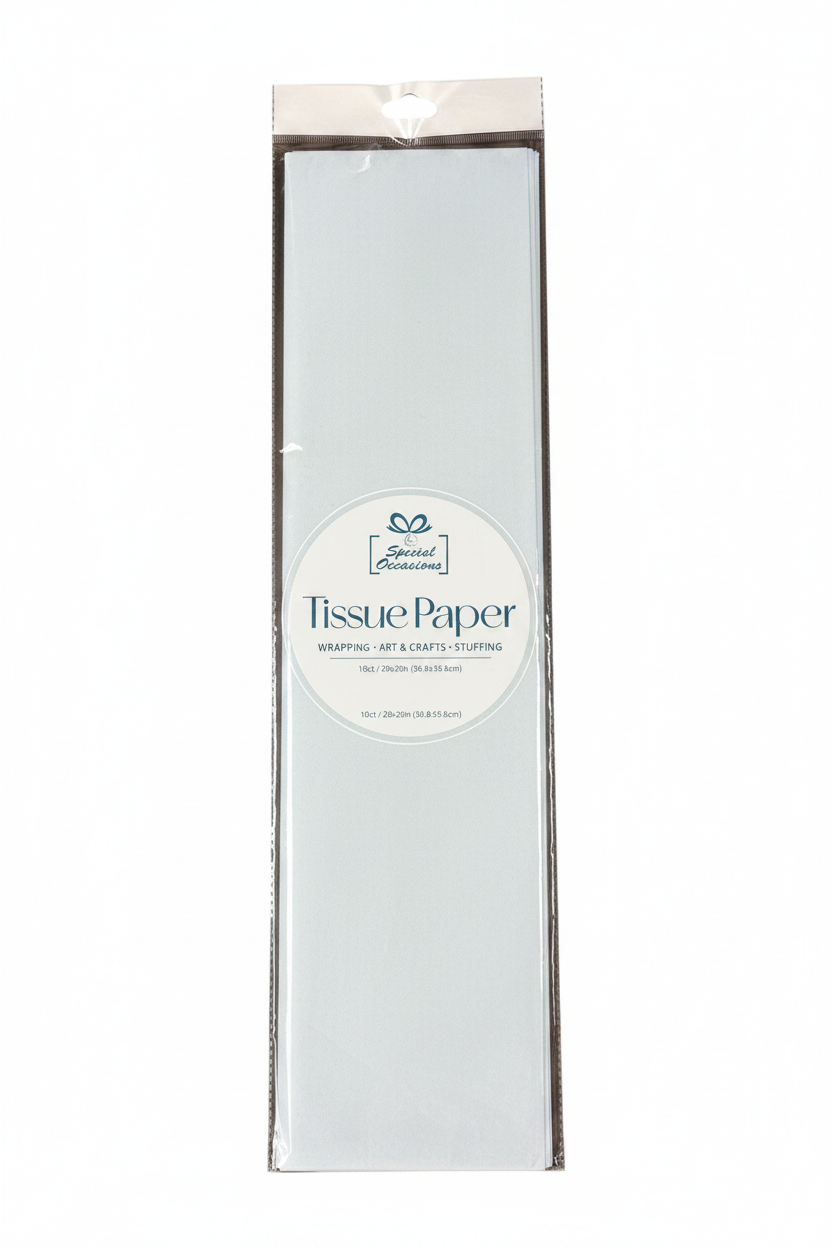 LIGHT BLUE TISSUE PAPER 10 SHEETS 19.69X19.69IN