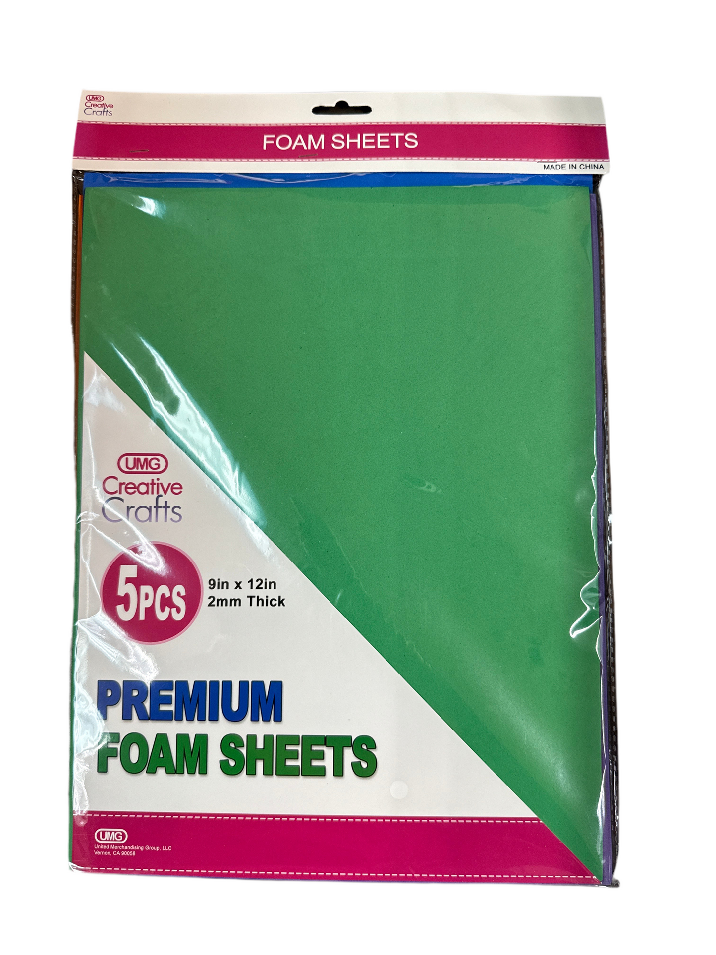 FOAM SHEETS HOT COLORS 5PCS 9'X12'