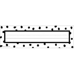 BLACK PAINTED DOTS ON WHITE FLAT NAME PLATES