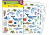 OCEAN ANIMALS STICKERS 120PCS
