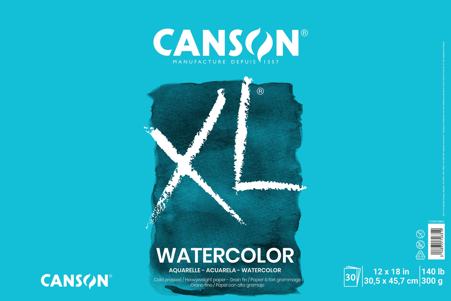Canson XL Watercolor Paper Pad 12"X18" | 30 Sheets