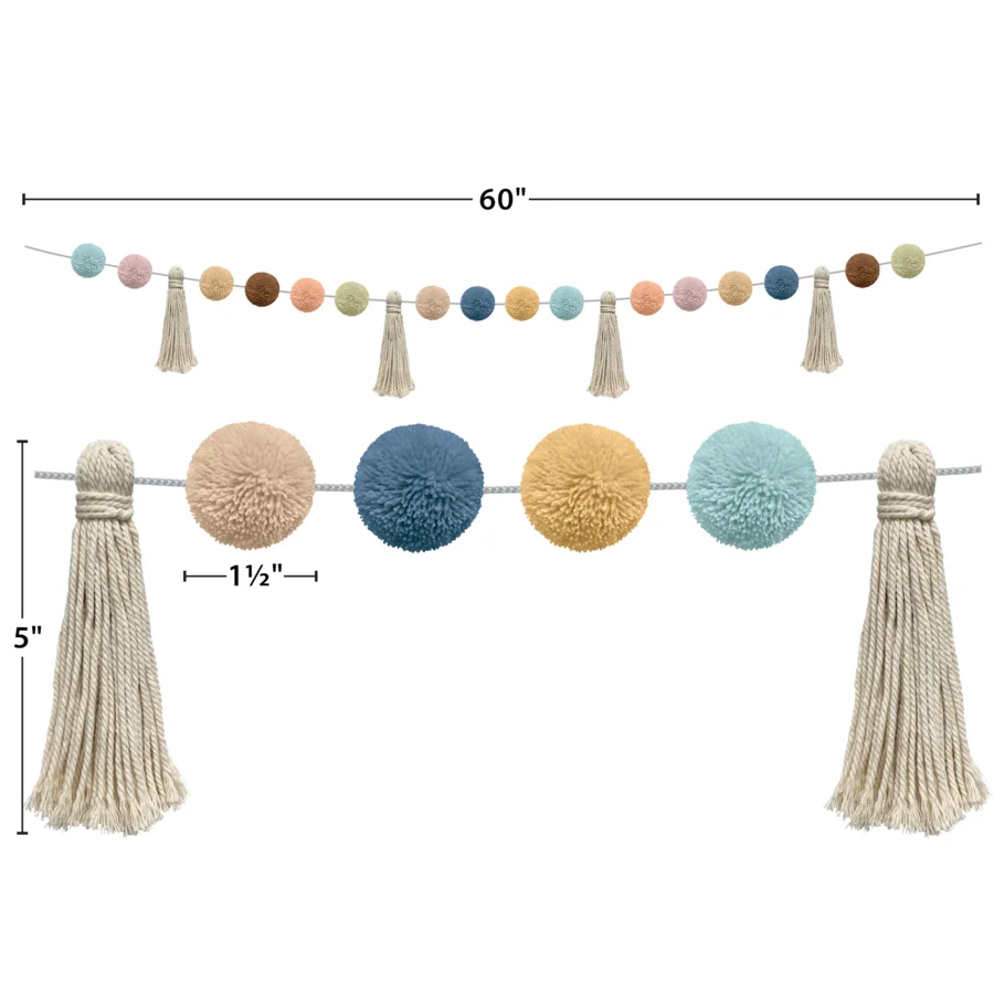 EVERYONE IS WELCOME POM-POMS AND TASSELS GARLAND