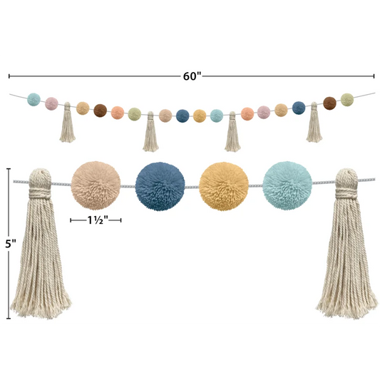 EVERYONE IS WELCOME POM-POMS AND TASSELS GARLAND