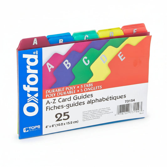 Poly Index Card Guide Set 5" X 8" Asst Colors A-Z – imagen 1 - JA Riollano