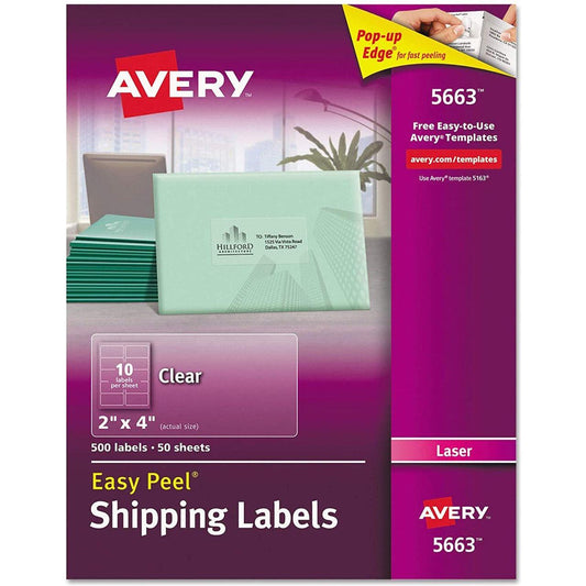 AV CLEAR INK JET LABELS 2 X 4