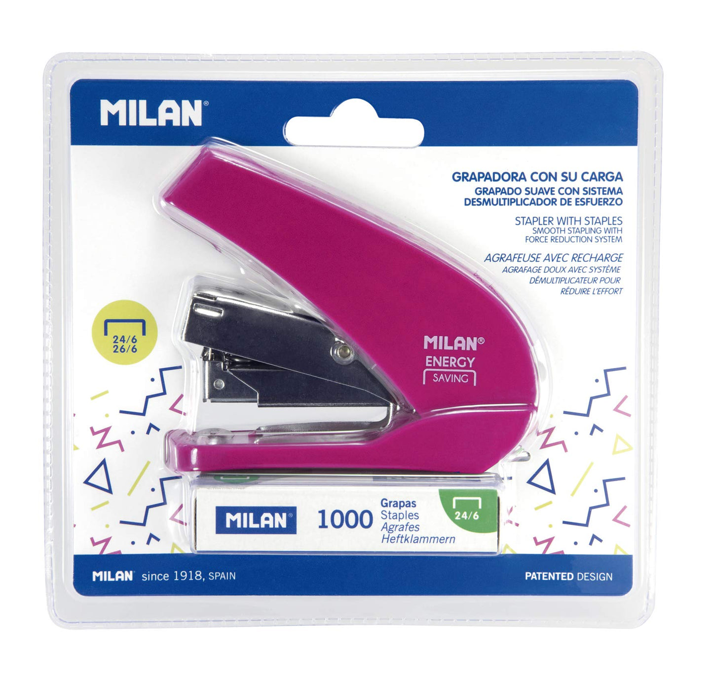 COMPACT ENERGY SAVING STAPLER PINK