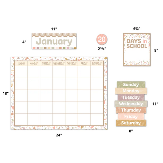 TERRAZZO TONES CALENDAR BULLETIN BOARD 115PCS