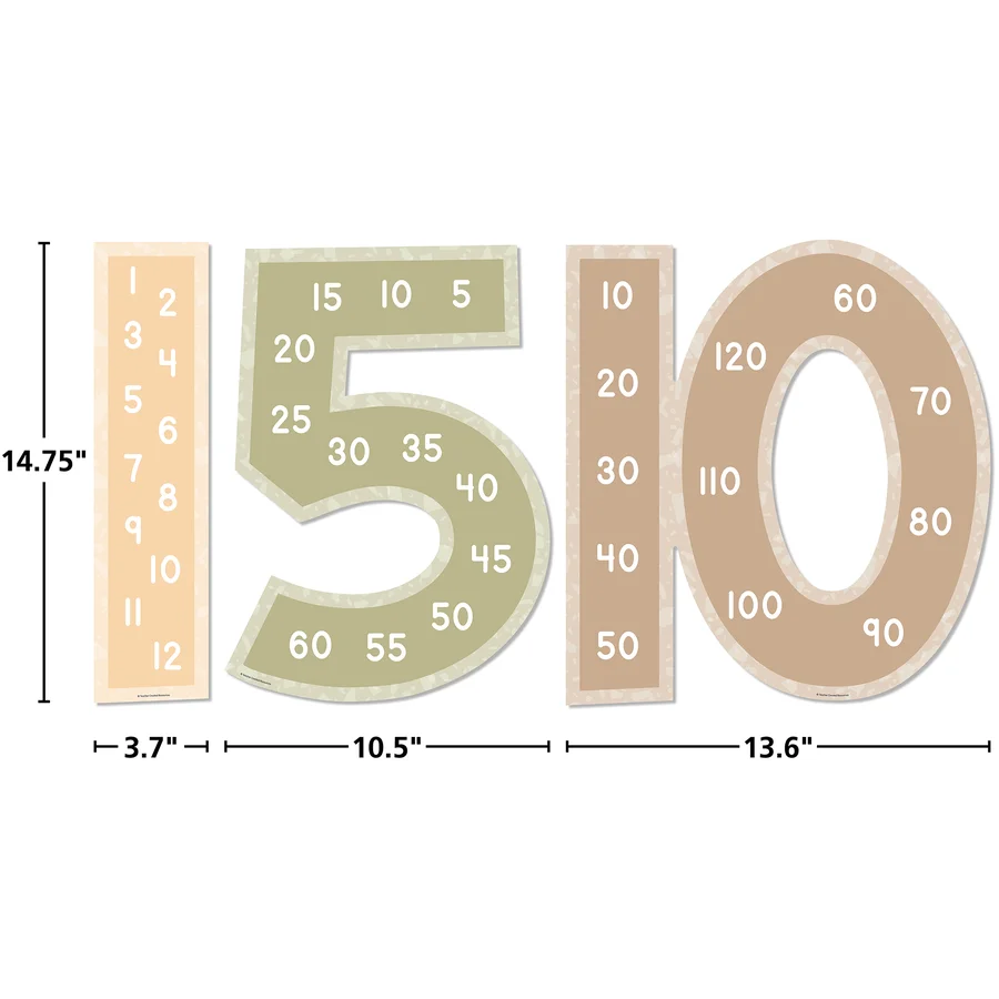 TERRAZZO TONES SKIP COUNTING/MULTIPLES JUMBO NUMBERS 1-12