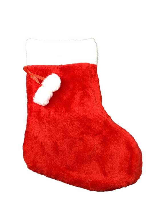 STOCKING PLUSH W/ POM-POMS