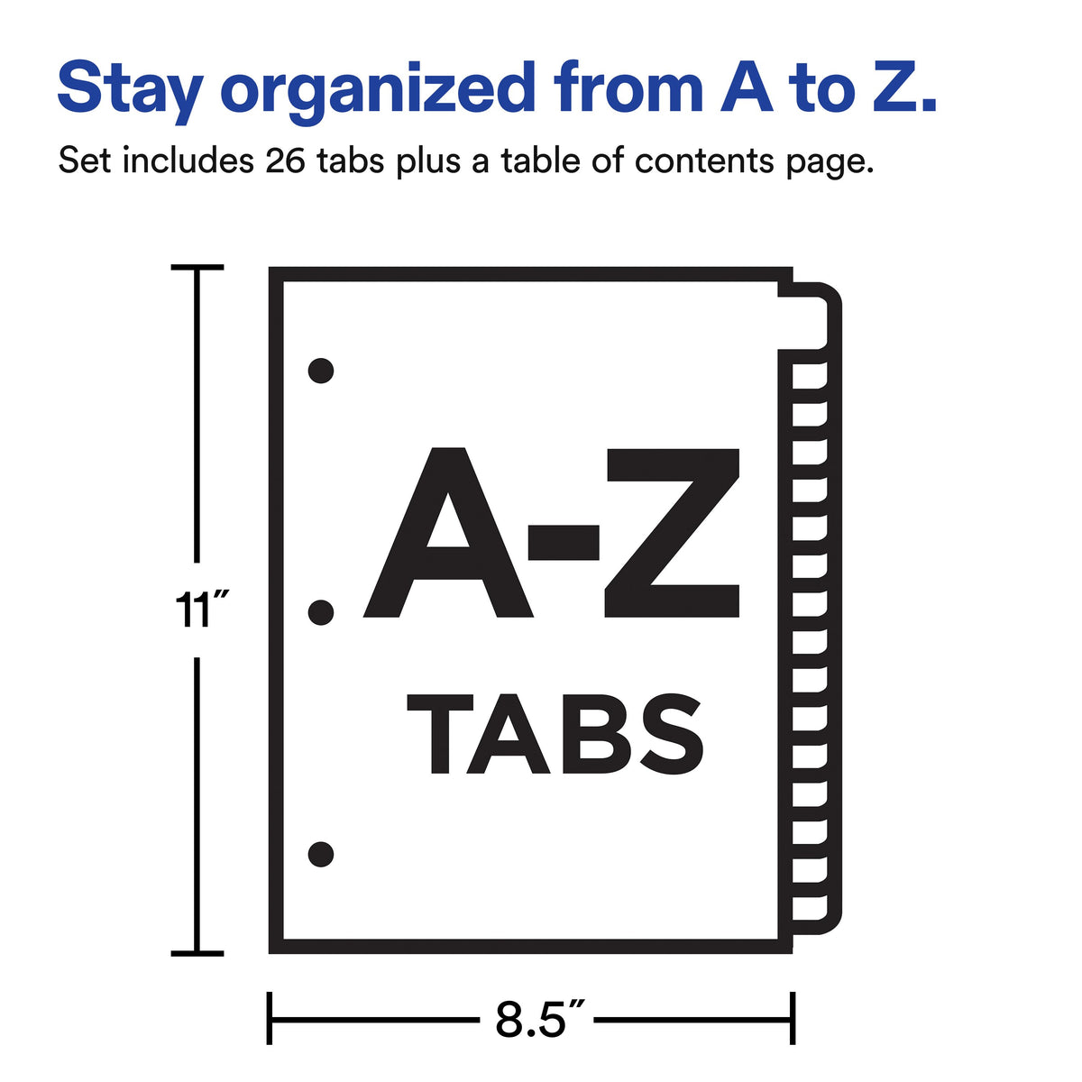 Index A-Z Binder Dividers Multicolor Tab 1 Set