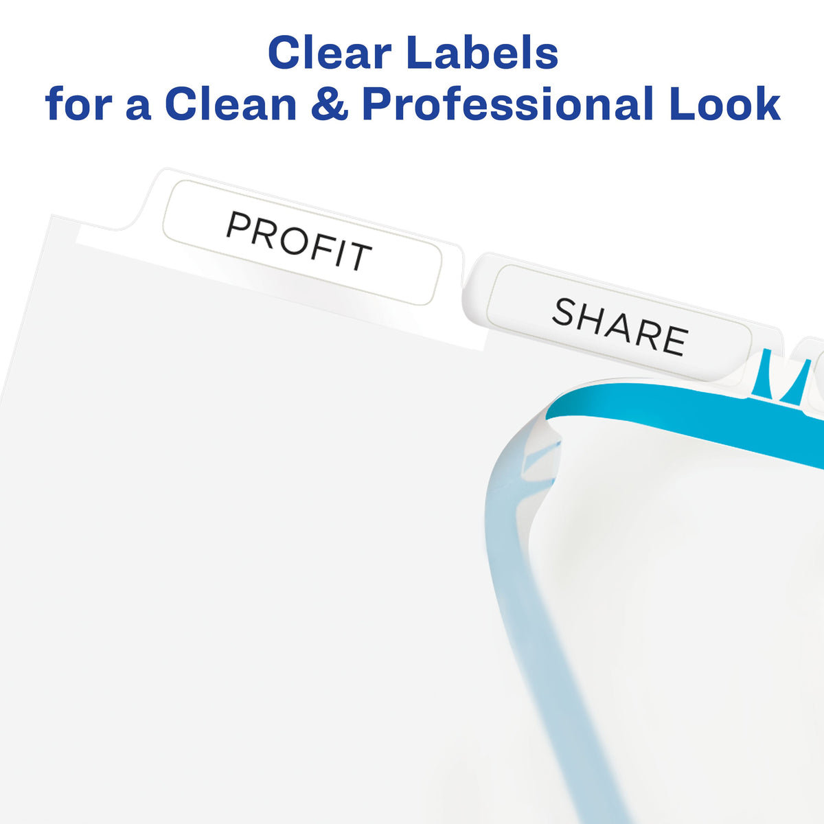 Print & Apply Clear Label Divider 5 Tab White