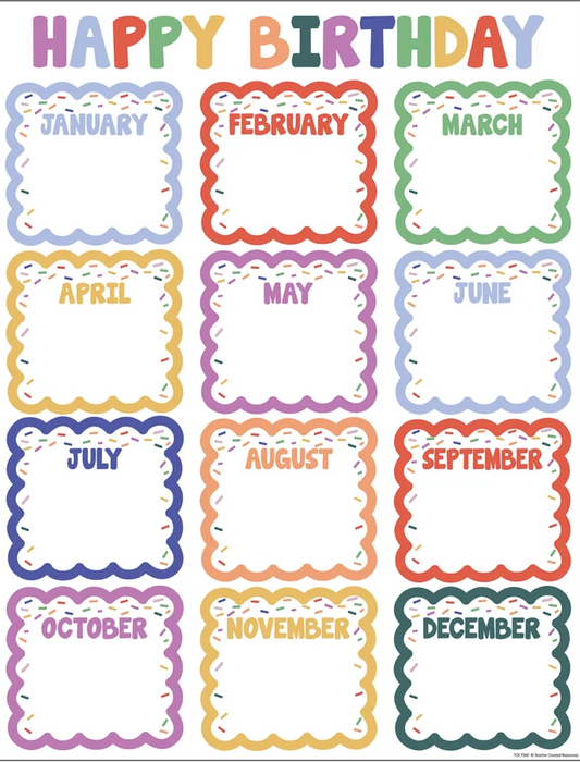 Color Crush Happy Birthday Chart