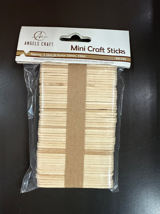 MINI WOOD STICKS NATURAL 150PCS 6.5CMX10MM