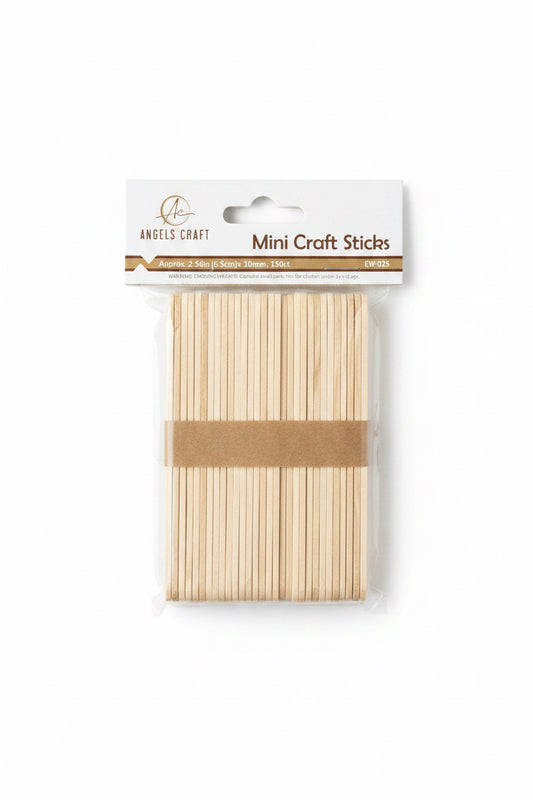 MINI WOOD STICKS NATURAL 150PCS 6.5CMX10MM
