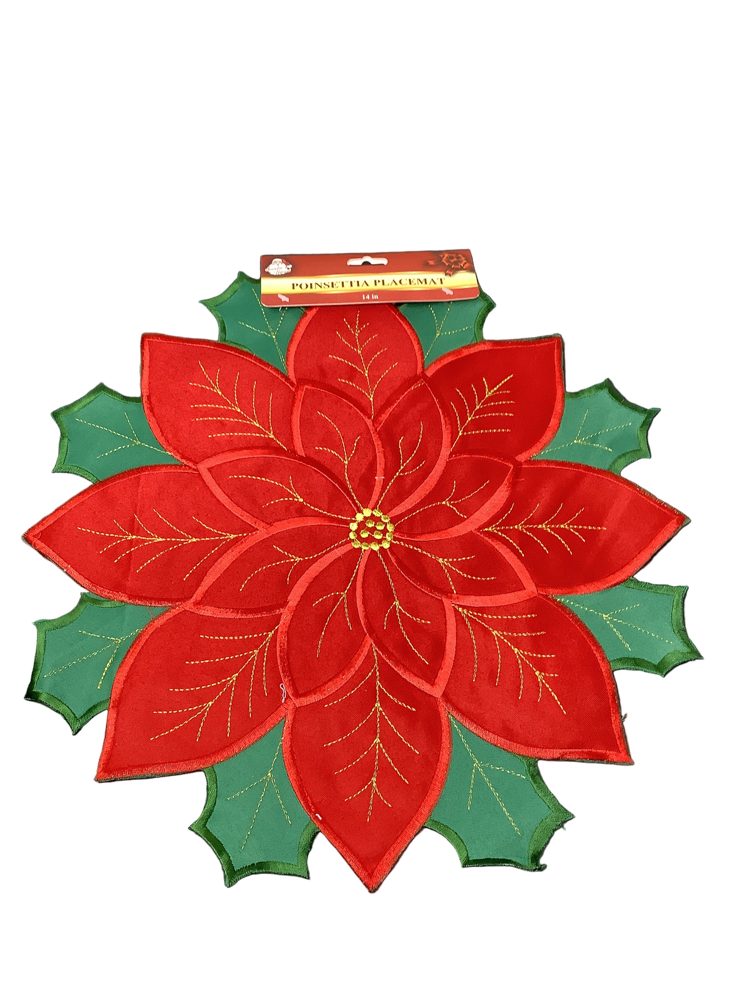 PLACEMAT 14.5" POINSETTIA EMBROIDER
