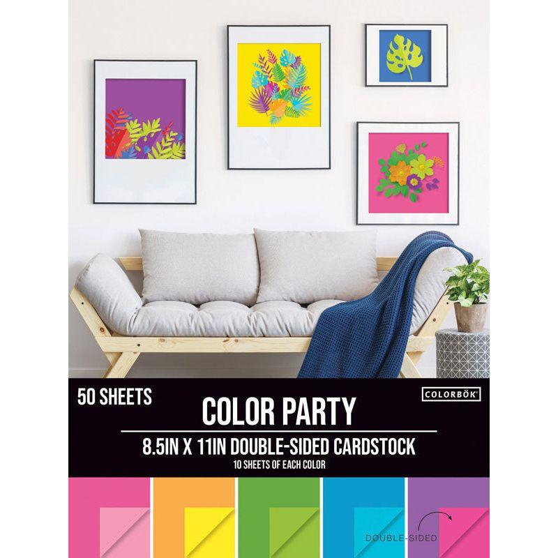 DOUBLE SIDED CARDSTOCK COLOR PARTY 8.5X11IN