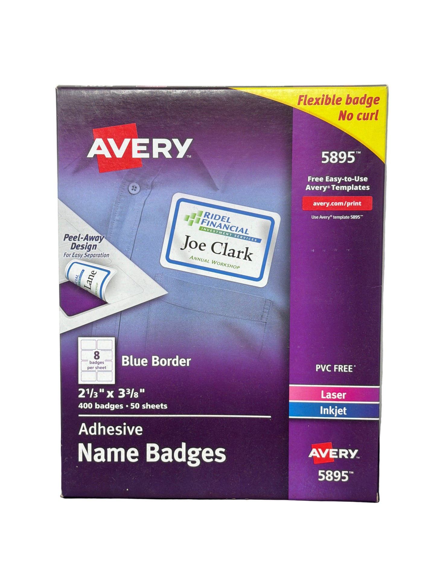 AV NAME BADGES LABEL BLUE BORDER LASER (PQ.400