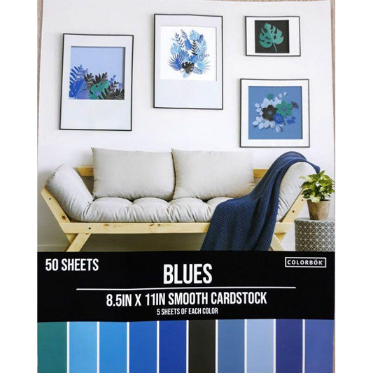 PAPER PAD SMOOTH CARDSTOCK BLUES 8.5X11