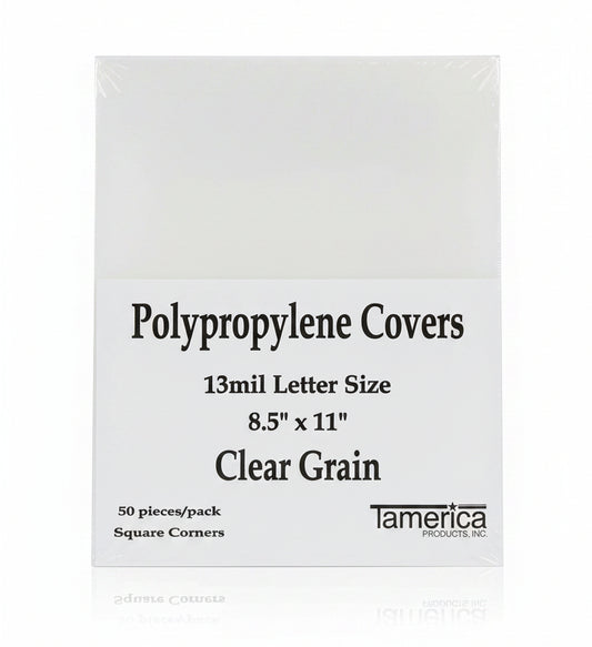 Cover Plastic Leather Grain Clear 13m 50pc