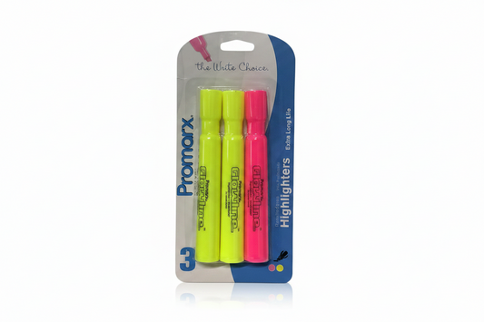 3CT JUMBO HIGHLIGHTERS, 2 ASSORTMENTS, CHISEL TIP
