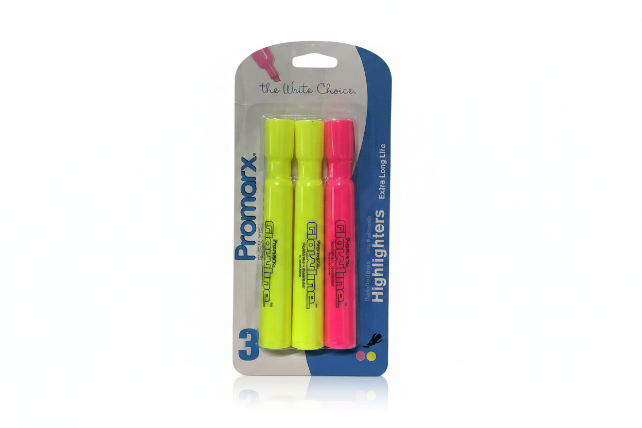 3CT JUMBO HIGHLIGHTERS, 2 ASSORTMENTS, CHISEL TIP