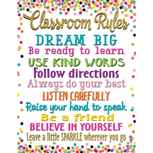 CONFETTI CLASSROOM RULES CHART