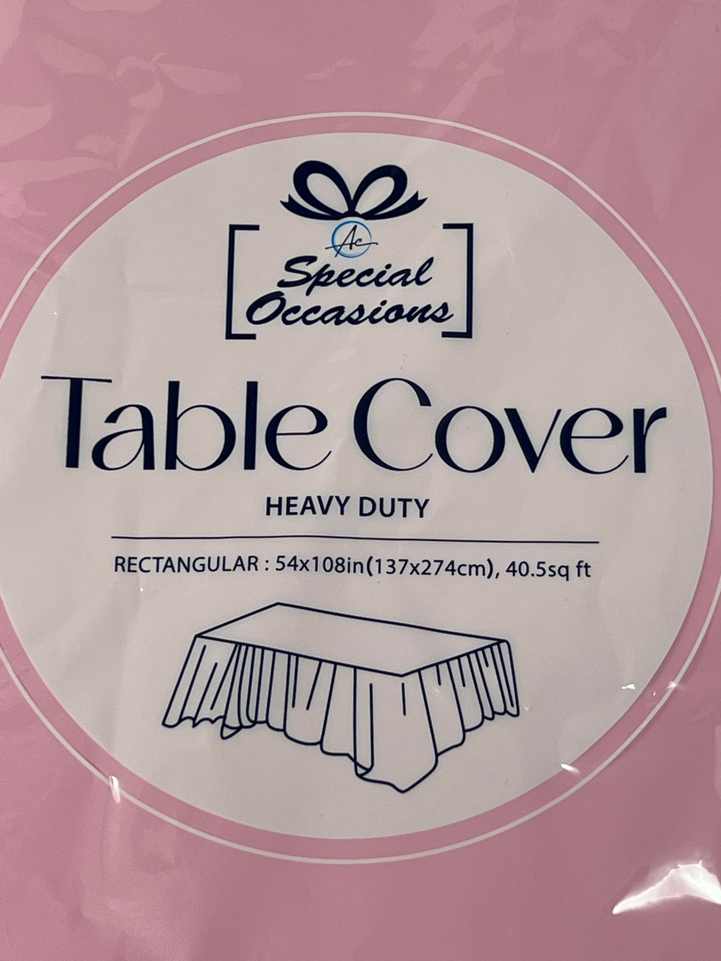 RECTANGLE LIGHT PINK TABLE COVER 54X108IN