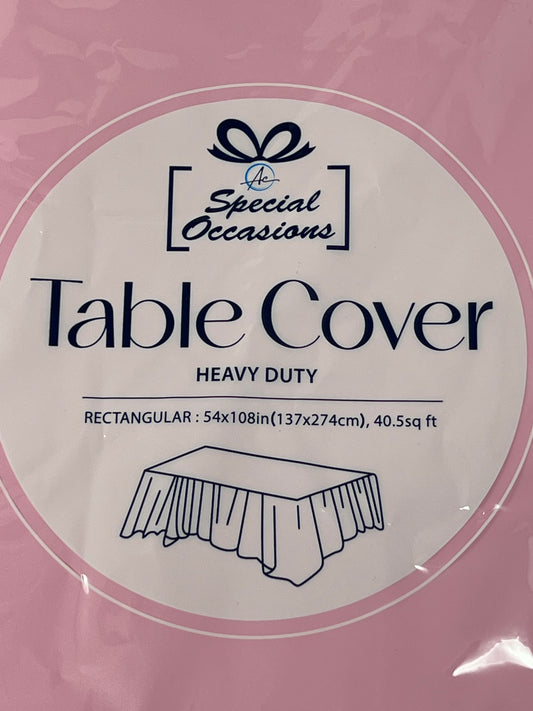 RECTANGLE LIGHT PINK TABLE COVER 54X108IN