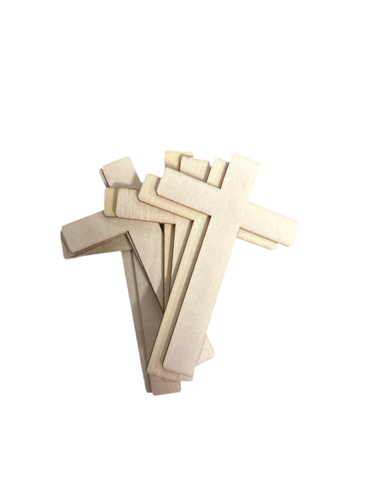 WOOD CROSS 66MM X 45MM X2MM