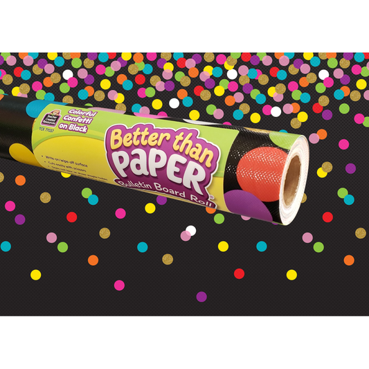 COLORFUL CONFETTI ON BLACK BETTER PAPER ROLL