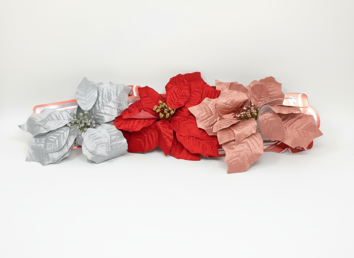 POINSETTIA CLIP 25CM CNDS