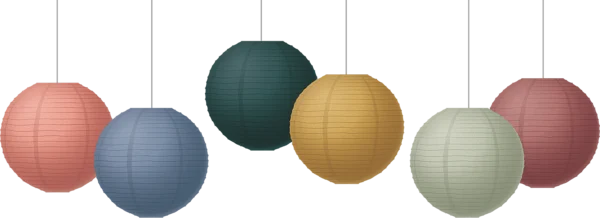 WONDERFULLY WILD 8" HANGING PAPER LANTERNS 6PCS