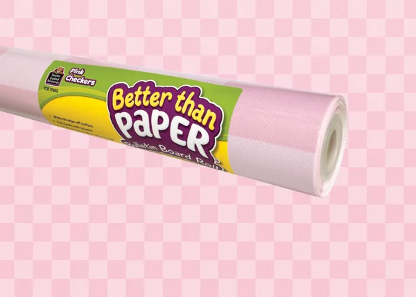 PINK CHECKERS BETTER THAN PAPER BULLETIN BOARD ROL