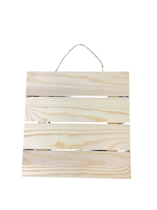 WOODEN PALLET BOARD SIGN W/JUTE ROPE